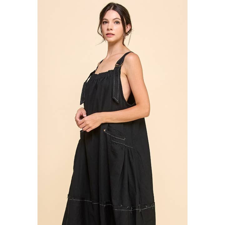 Veveret - Wholesale Dress - Women's - Washed Denim Overalls Dress