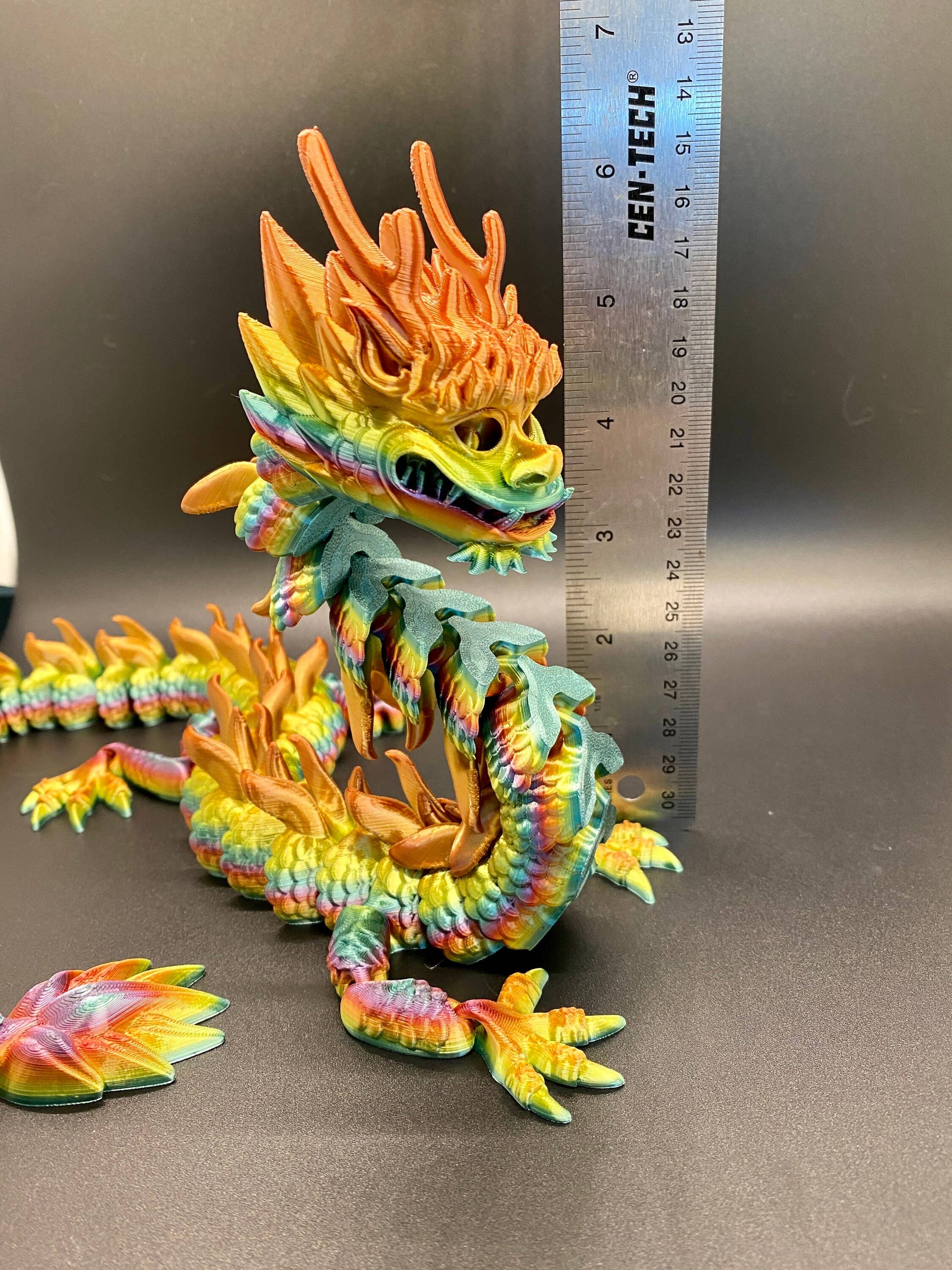NumanPrints - Wholesale Fidget Toy - Kids - Chinese Imperial Dragon 3D Printed Articulated Toy Rainbow8
