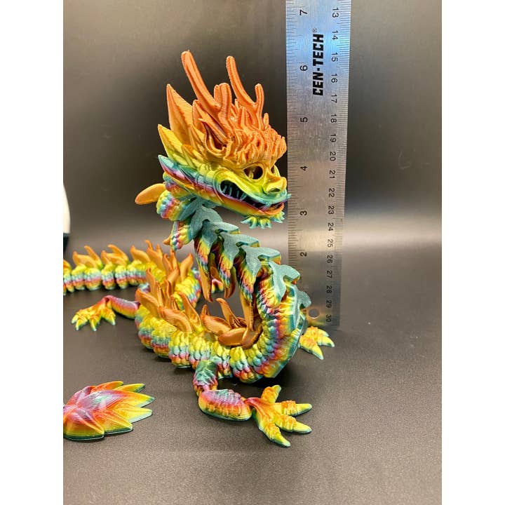 NumanPrints - Wholesale Fidget Toy - Kids - Chinese Imperial Dragon 3D Printed Articulated Toy Rainbow8