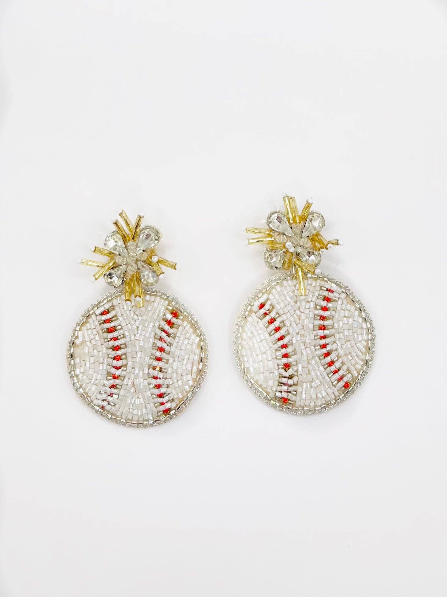 The Pearled Panther - Wholesale Dangle Earrings - Beaded Baseball Earrings2