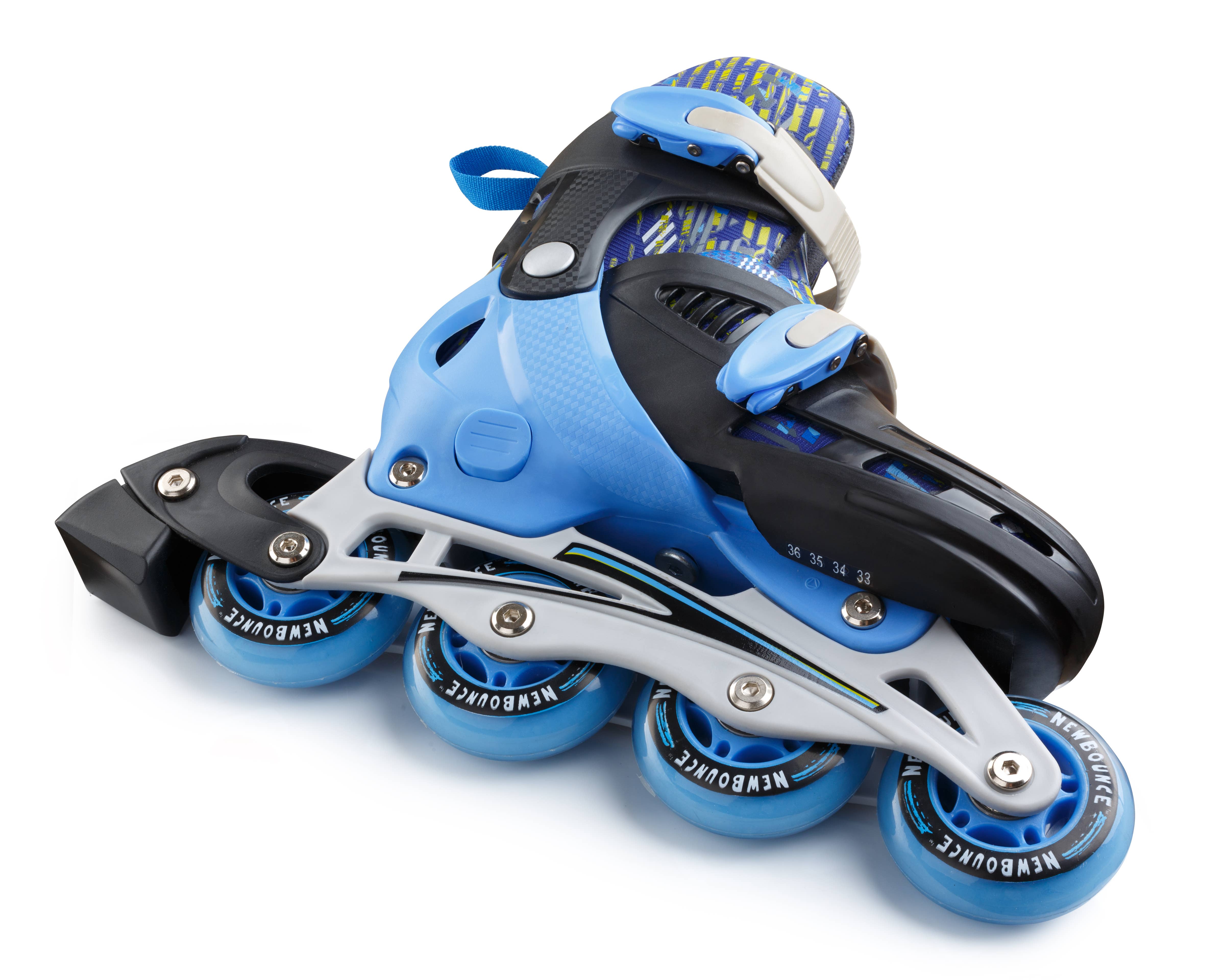 New Bounce - Wholesale Sporting Accessories - Adjustable Inline Roller Skates, 4 Wheel - Blue4