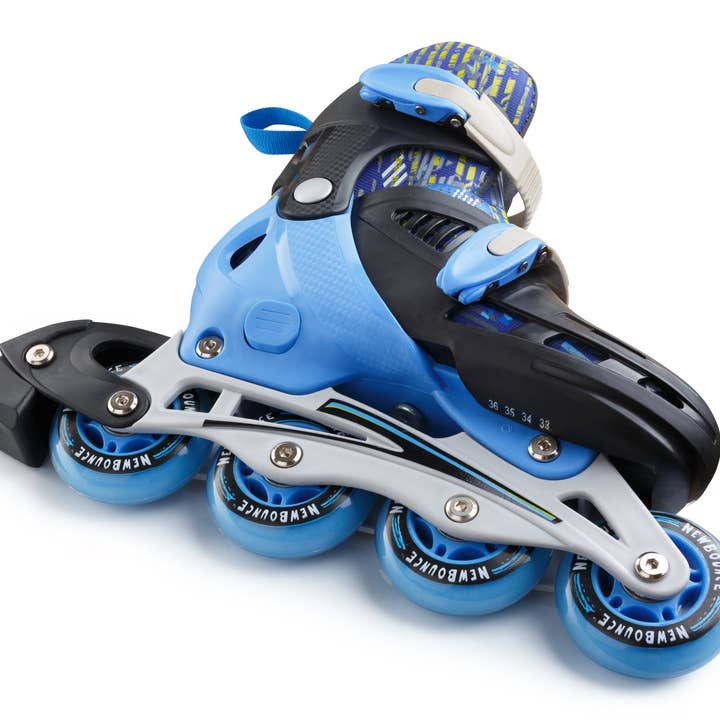 New Bounce - Wholesale Sportieve accessoires - Verstelbare inline rolschaatsen met 4 wielen - blauw4