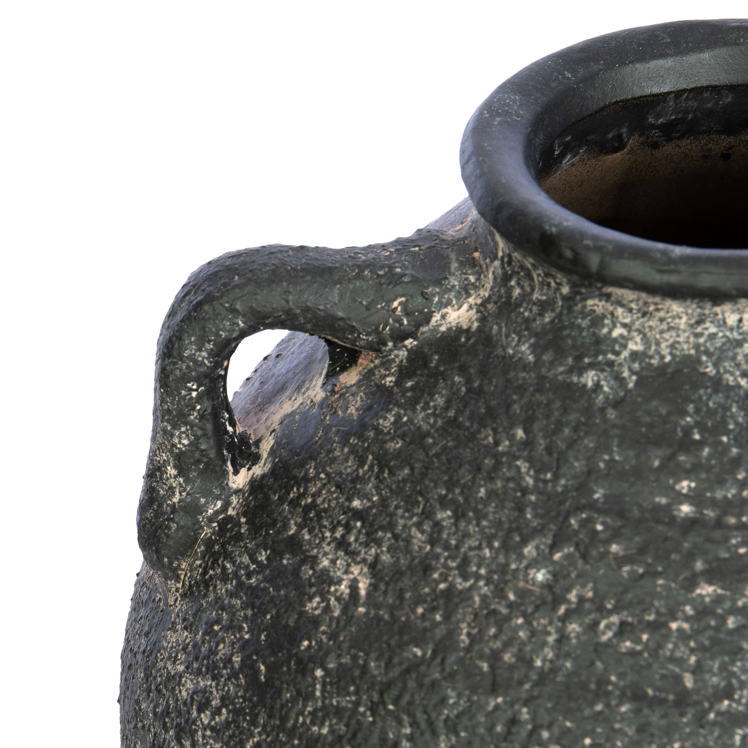 Willow Group - Wholesale Vase - Round Tall Terracotta Dark Vase w/ Side Handles3