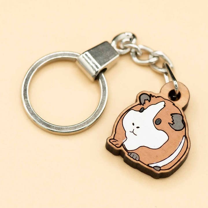 Porta-Chaves Porco-Guiné pintado à mão - PKL20166 por atacado de Robin Valley