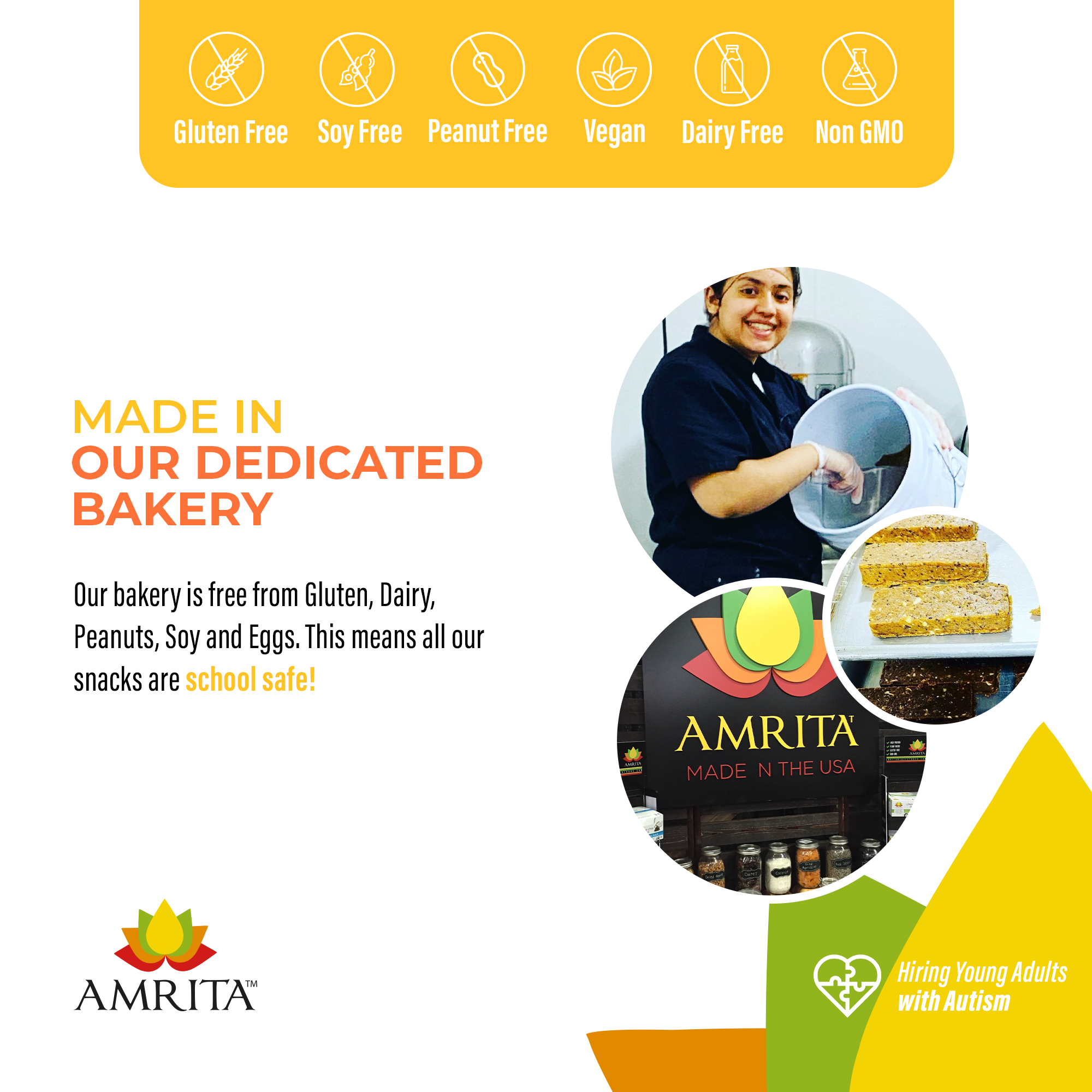 Amrita Health Foods - Wholesale Snack Bar - Mango Coconut Protein Bars, High Fiber, No Added Sugar7