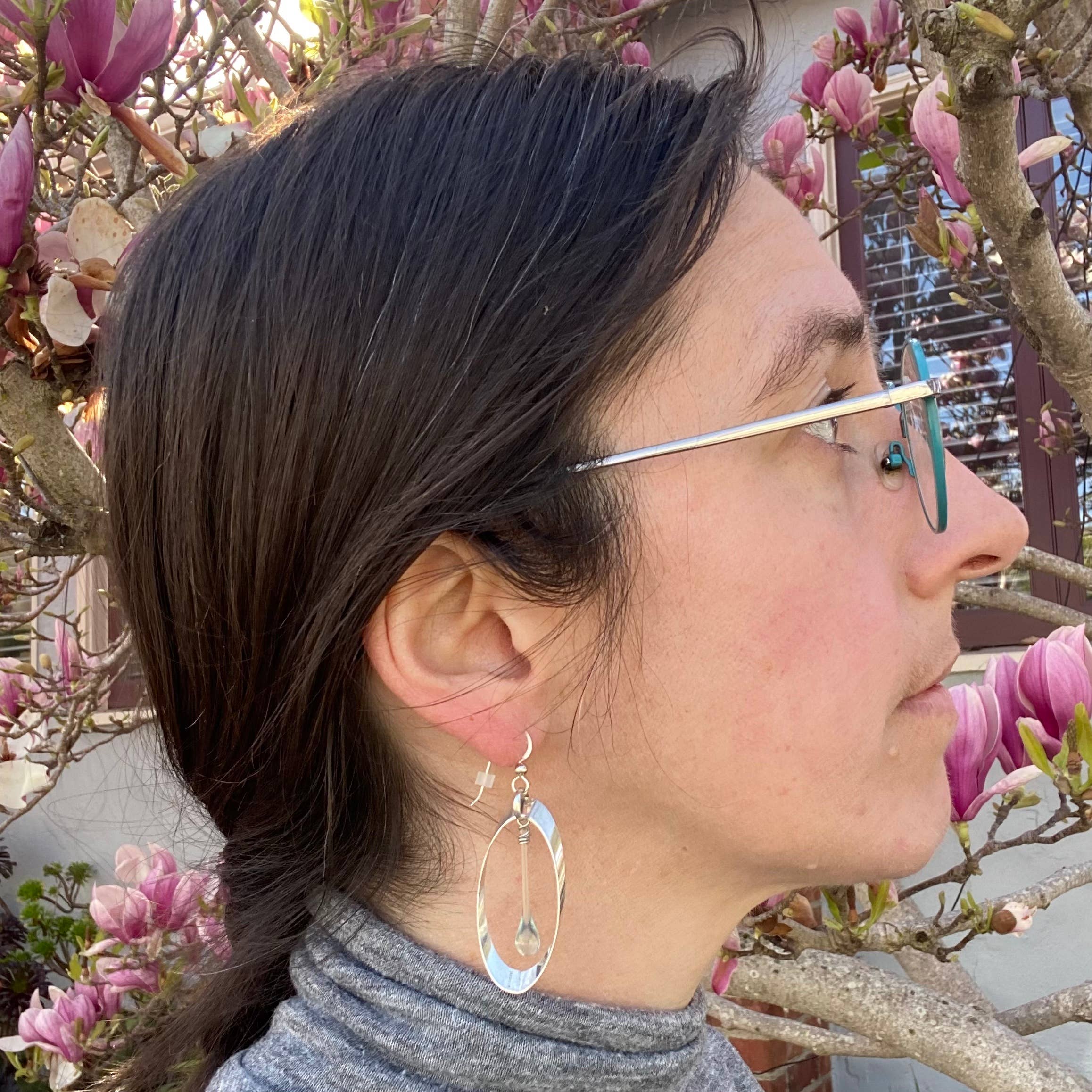 Sundrop Jewelry - Wholesale Dangle Earrings - Ribbon Oval Earrings, Long3