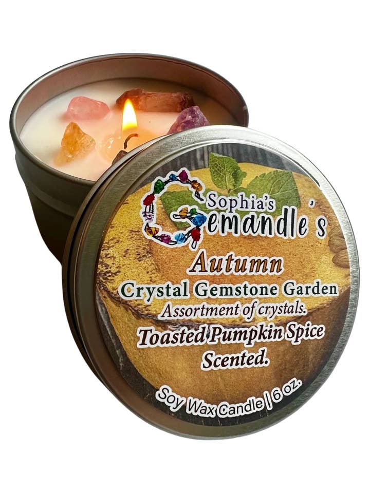 Kristallkerze aus Sojawachs, mit Kürbis-Toastgewürz-Duft, 6 Unzen. für den Großhandel von Gemandles