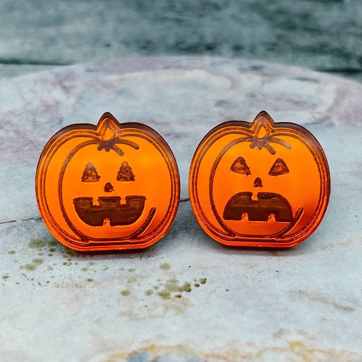 Pumpkin Stud Earrings for wholesale by Born 2 Blossom Designs