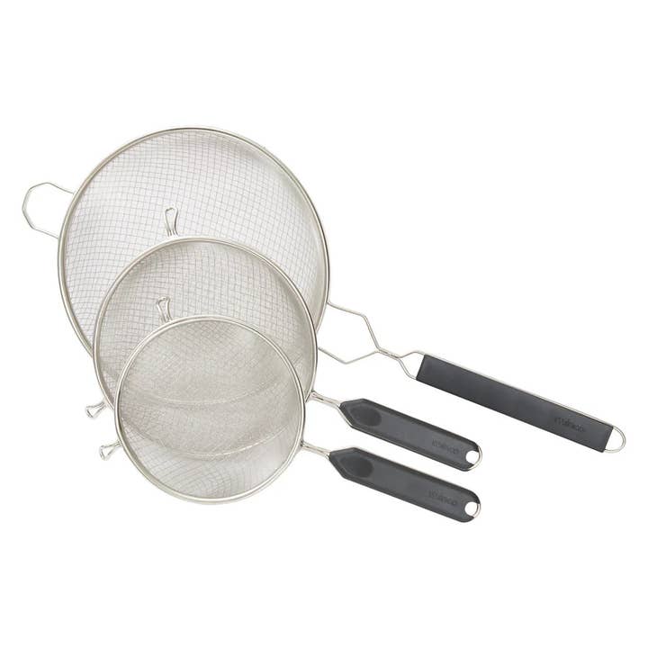 EcoQuality - Wholesale Sifter - MSTP-10DF to MSTP-8DF, SS Mesh Strainer, Fine, Plastic Handle