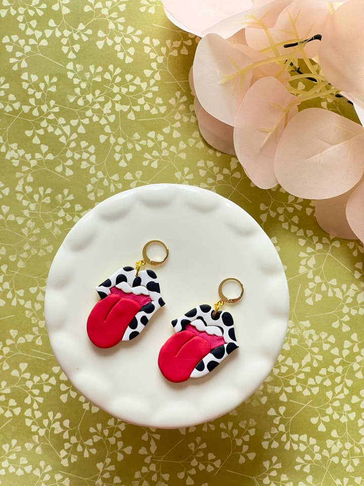 party til the cows come home earrings for wholesale by Luciernaga Studio