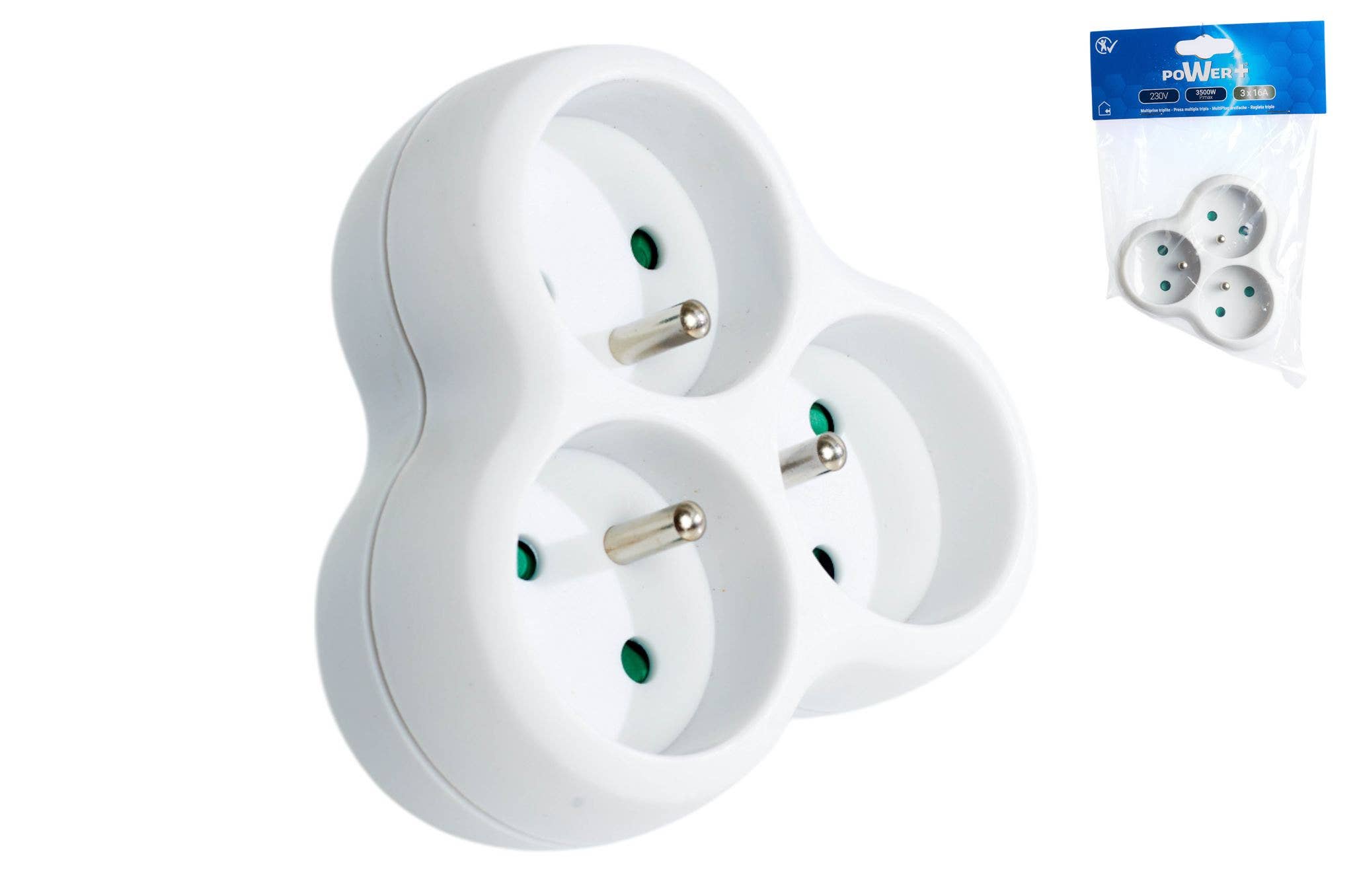 CP INTERNATIONAL - Wholesale Power Adapter - Triangular Triple Adapter 3 x 16A Front0