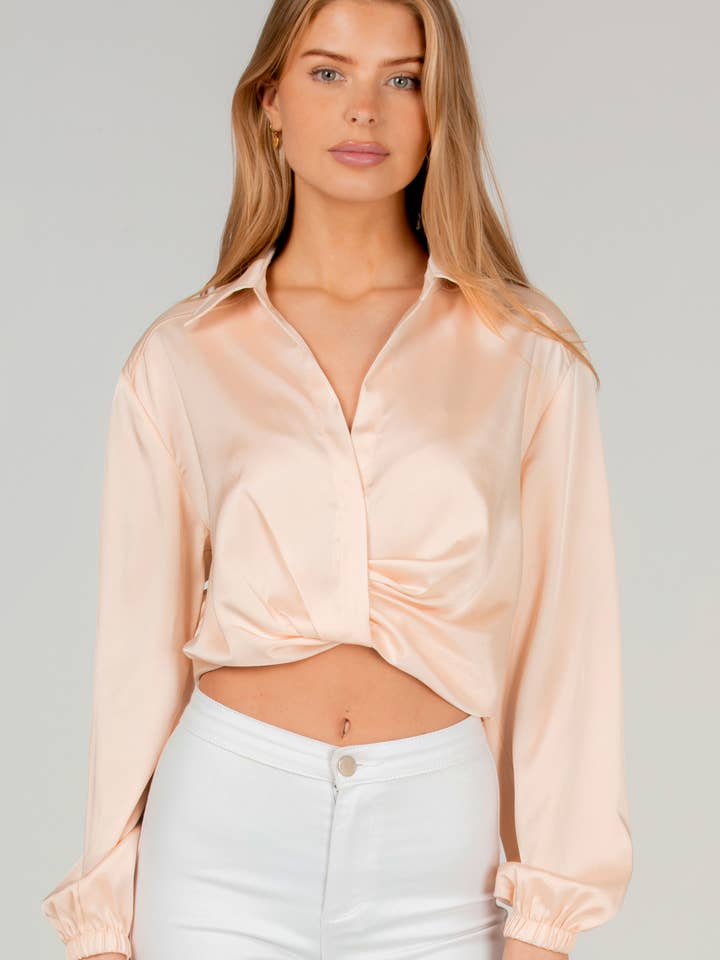 SCT5018 Premium Satin LS Blouse for wholesale by Stump & co