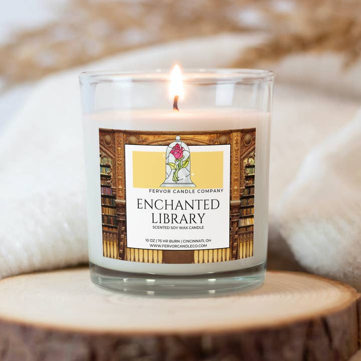 Fervor Candle Company - Wholesale Jar/Filled Candle - Enchanted Library 10oz Soy Wax Book Inspired Candle