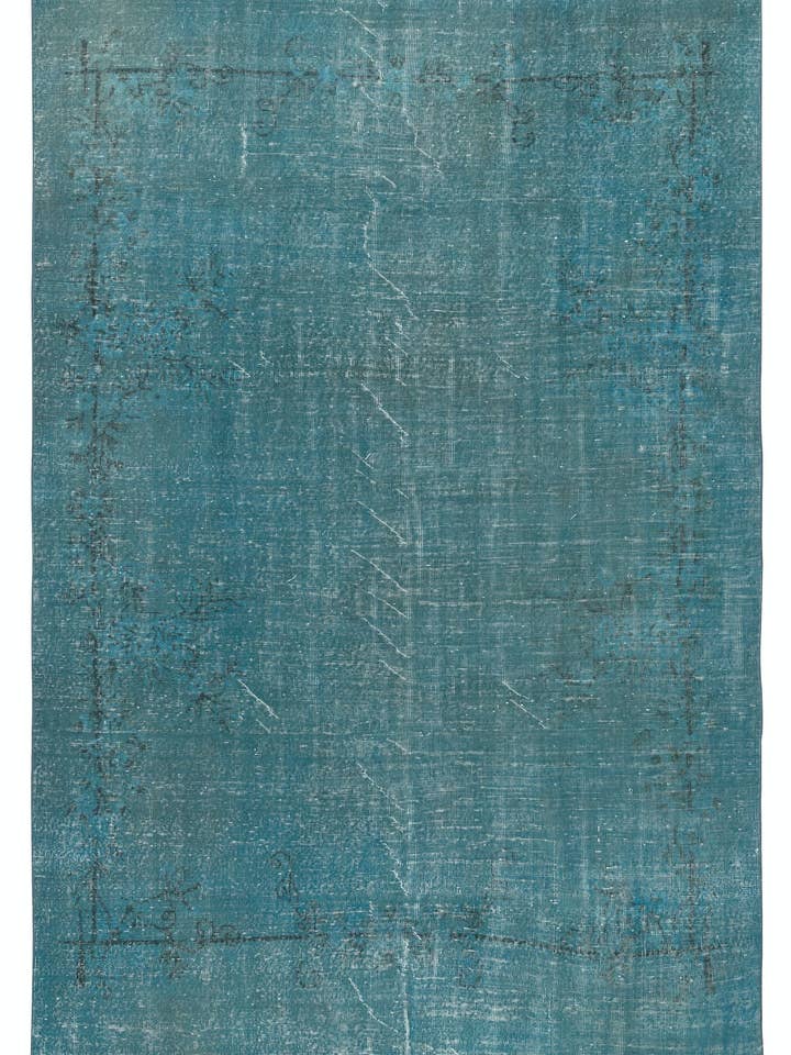 6.7x10 Ft Teal Blue Area Rug, Handmade in Turkey for wholesale by Rug Specialist LLC.