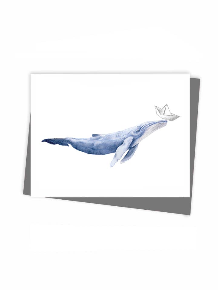 Blue Whale, carte de voeux pour la vente par Hobeika Art