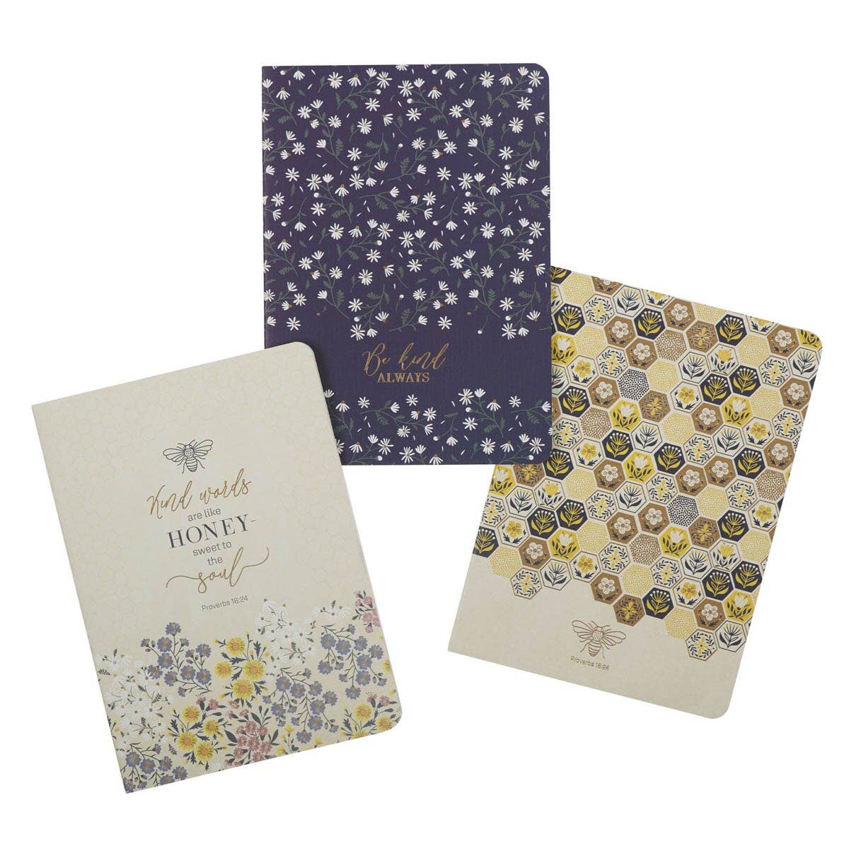 Christian Art Gifts - Wholesale Notebook - Notebook Set 3 pc Kind Words Prov. 16:241