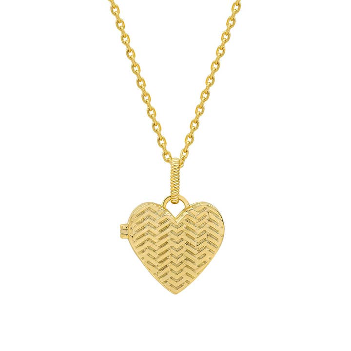 Laura Ashley Picnic Basket Weave Heart Locket Necklace for wholesale by Laura Ashley Jewellery