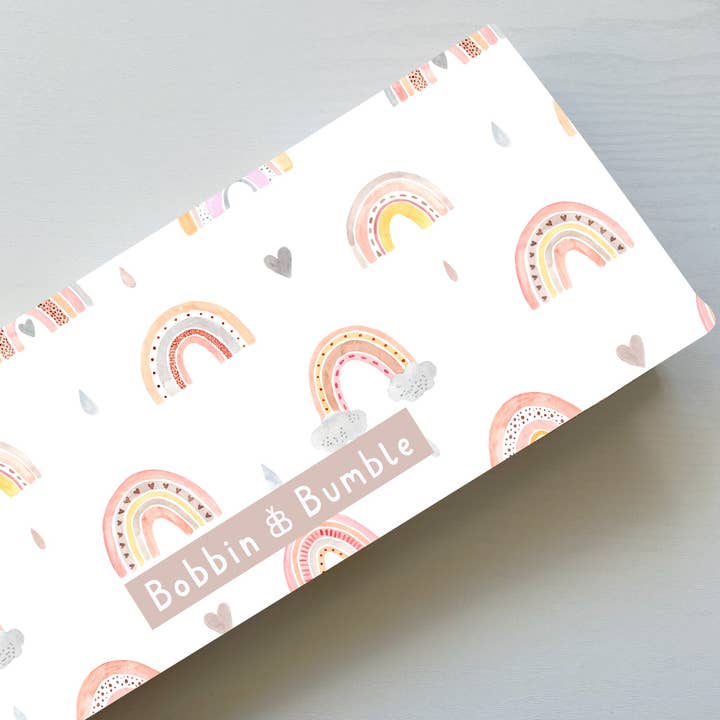 Travel Baby Changing Mat | Pink Daisy Print | Handmade UK for wholesale by Bobbin and Bumble - Baby Changing Mats