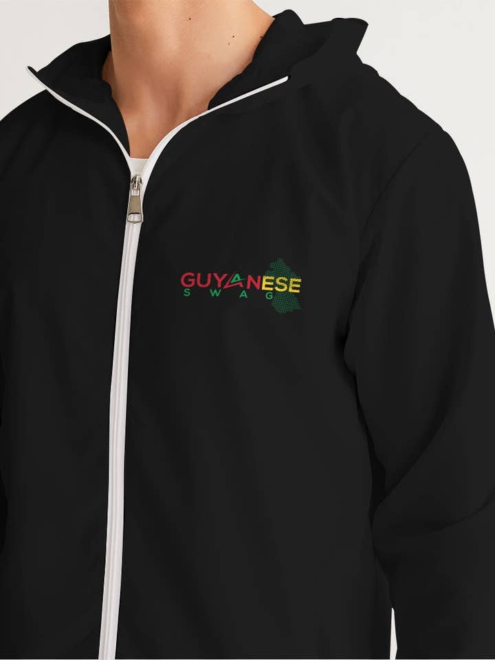 Guyanese Swag Guyana Map Men's Windbreaker Jacket for wholesale by Guyanese Swag