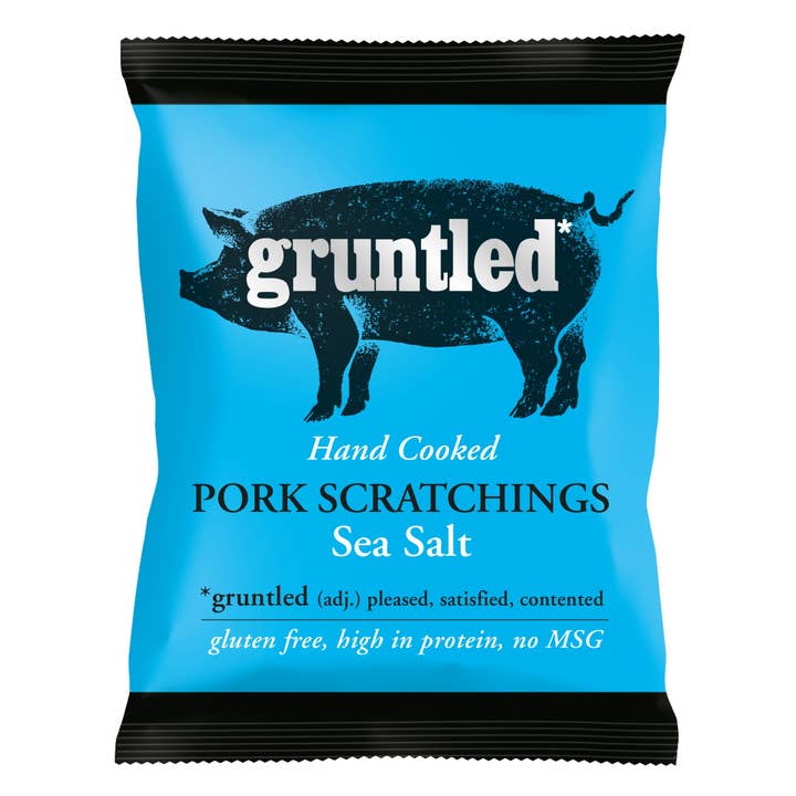 Salty Dog Brands Ltd – wholesale Pork – Gruntled Sea Salt Pork Scratchings 35g *UK only*
