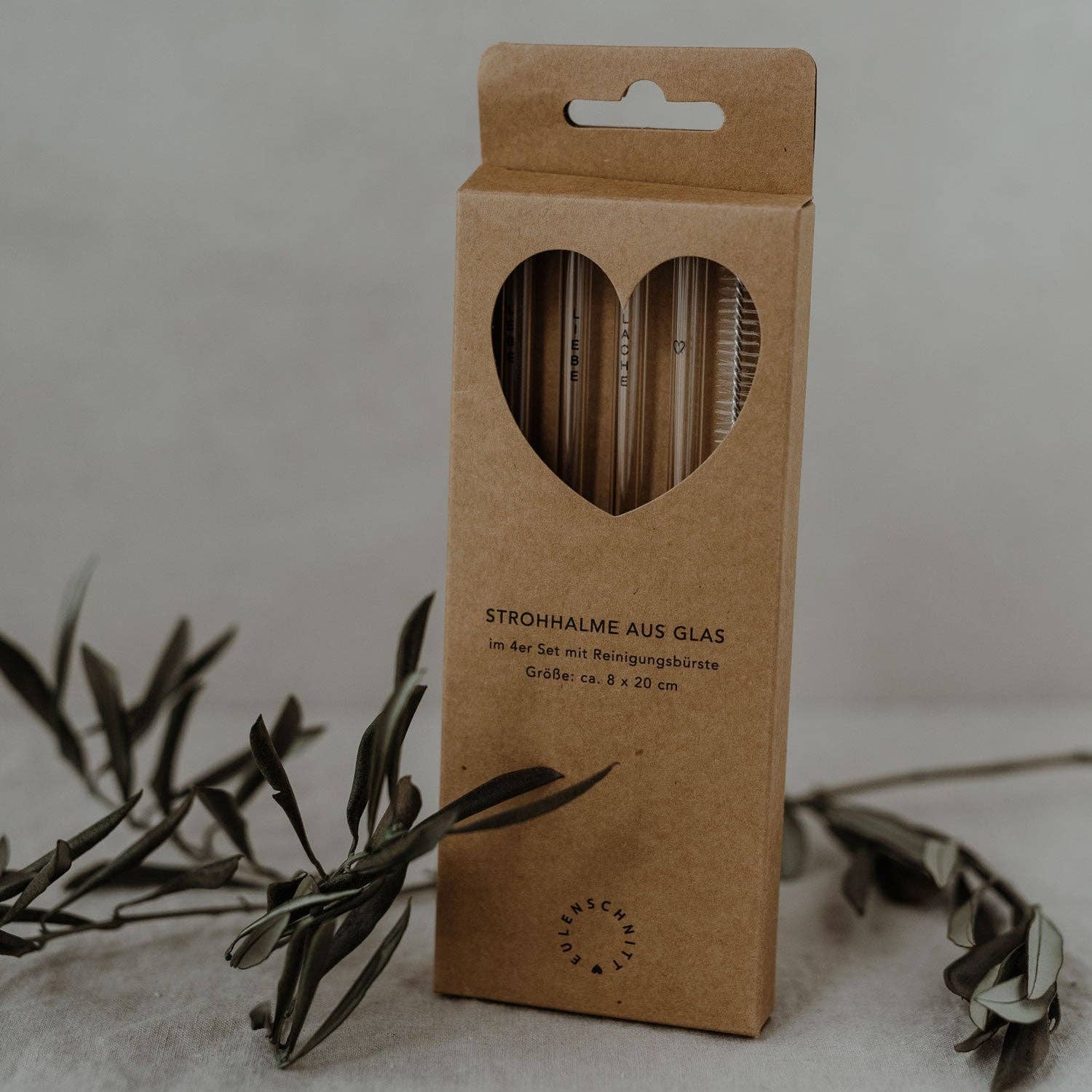 Eulenschnitt - Vente Paille - Paquet de 4 pailles en verre LeBeliebelache 20 cm, noires1