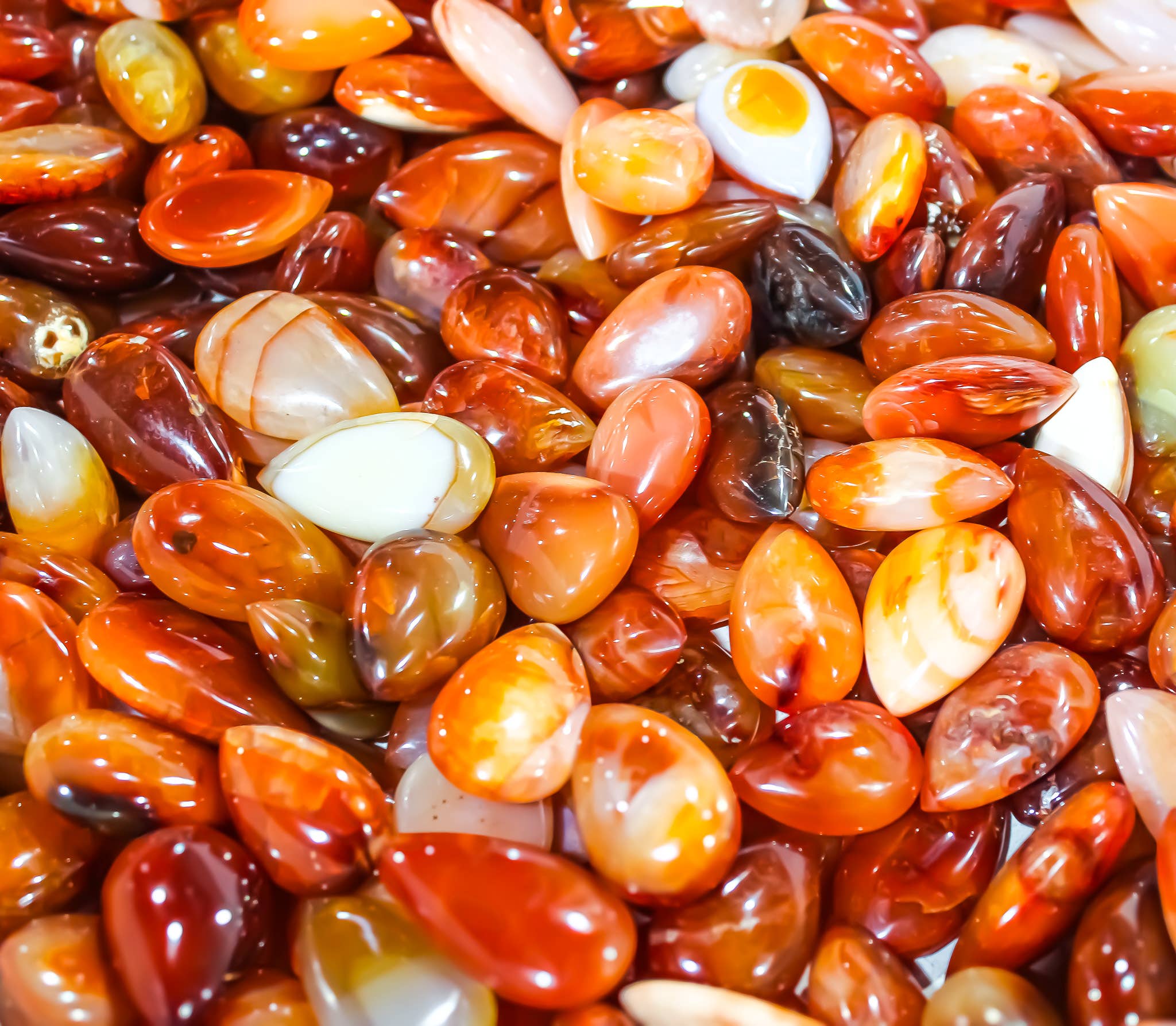 Quasar Gems USA - Wholesale Spiritual Stone/Crystal - Carnelian Gemstone Tear Drops Pocket Stone0