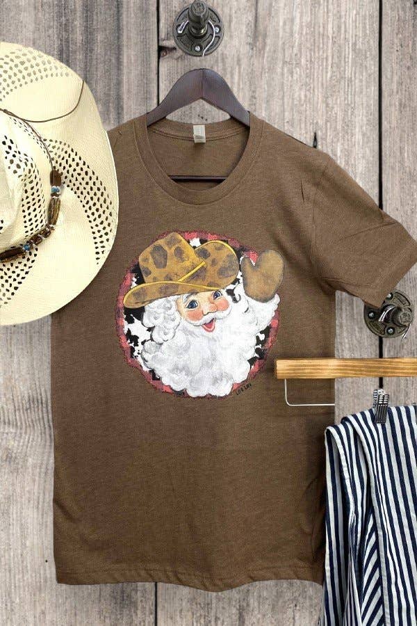 L&B Life - Wholesale Screen Printed T-Shirt - Women's - BC LEO SANTA HAT Graphic Tshirt