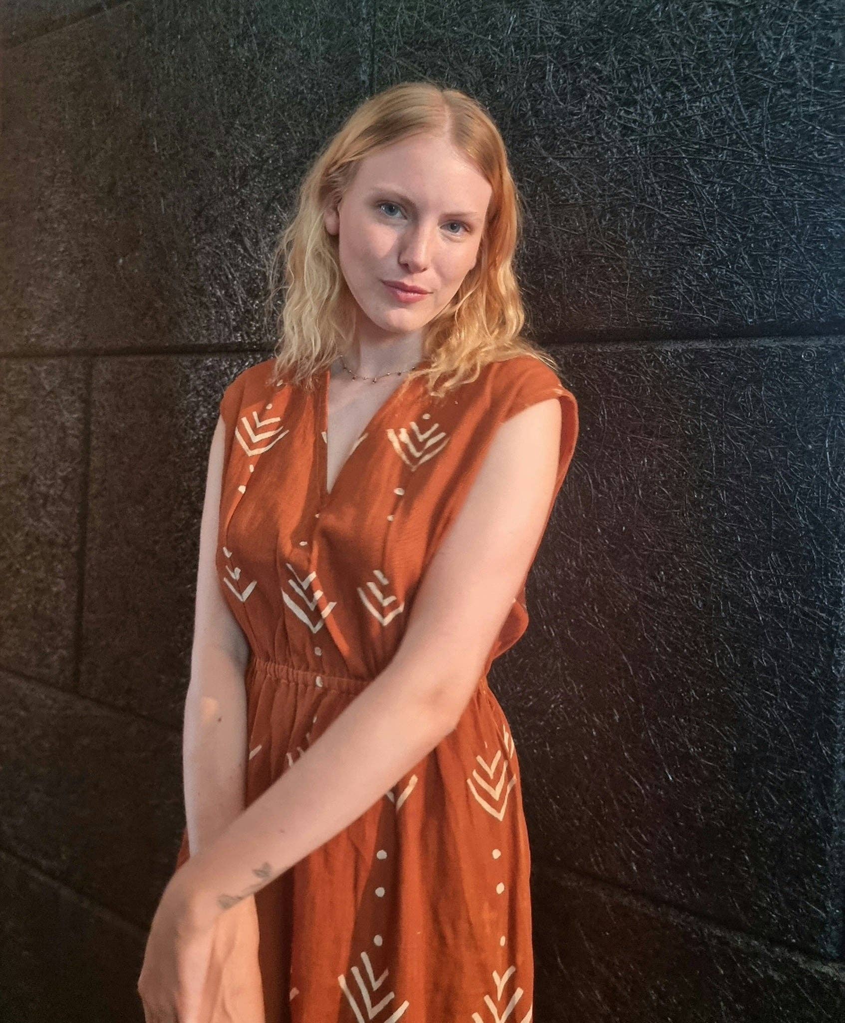 The Text Style - Wholesale Dress - Women's - Bogolan organic cotton dress. Natural colours.1