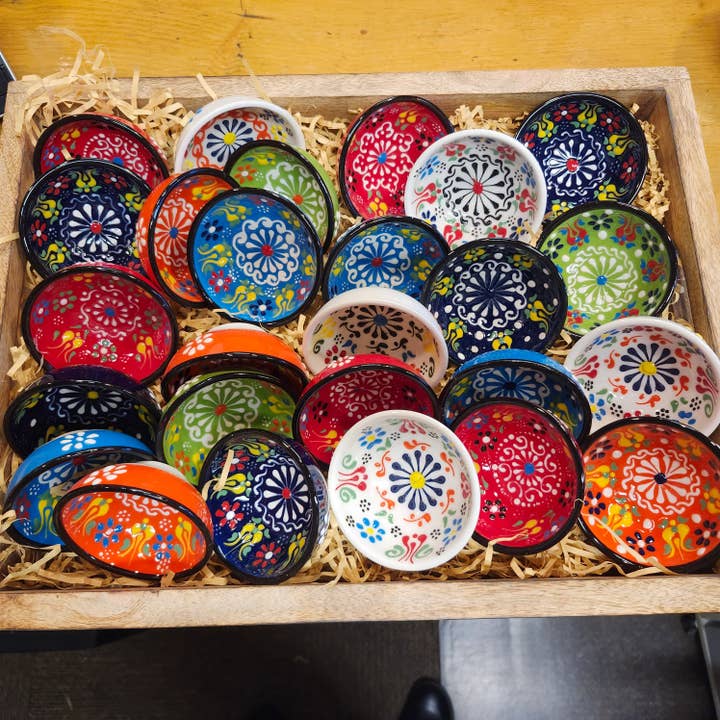 Colorful Handmade Ceramic Bowl Bundle - 30 Pcs Assorted for wholesale by Mediterranean Collection