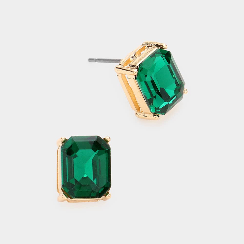 Sensibling Corp. - Wholesale Stud/Post Earrings - Emerald Cut Stone Stud Evening Earrings2