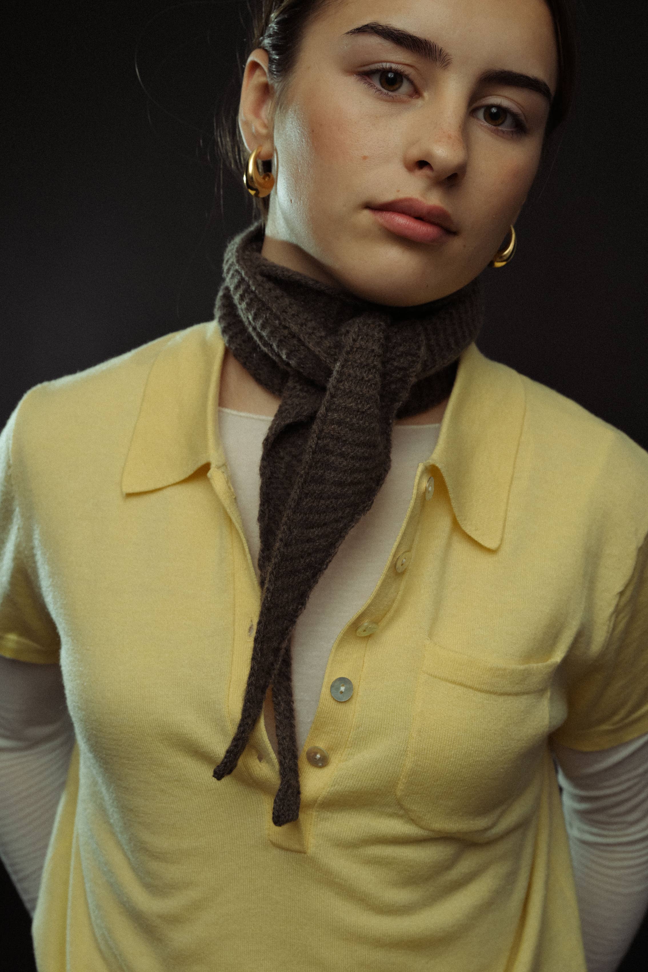 Abstract - Wholesale Scarf - Unisex - Pure cashmere knitted neck scarf4