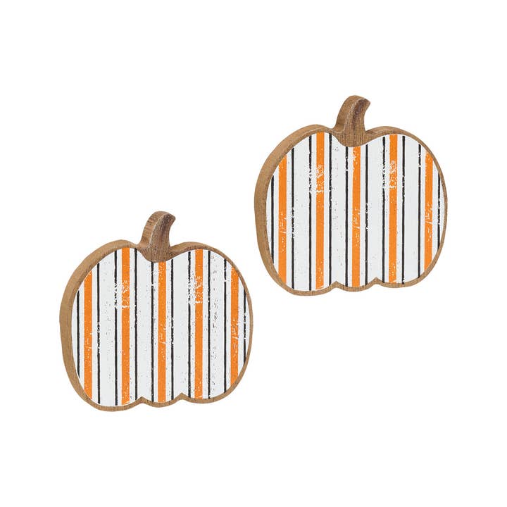 CA-4781 - OWB Striped Fall Pumpkins, Set of 2 for wholesale by Collins Painting & Design