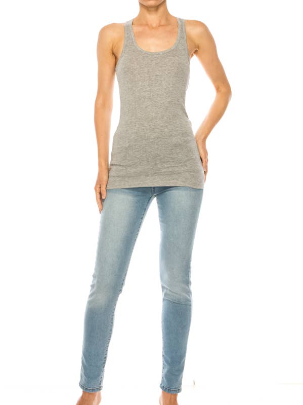 Cotton Jersey Racerback Tank Top Sleeveless Casual Fit for wholesale by MOA COLLECTION