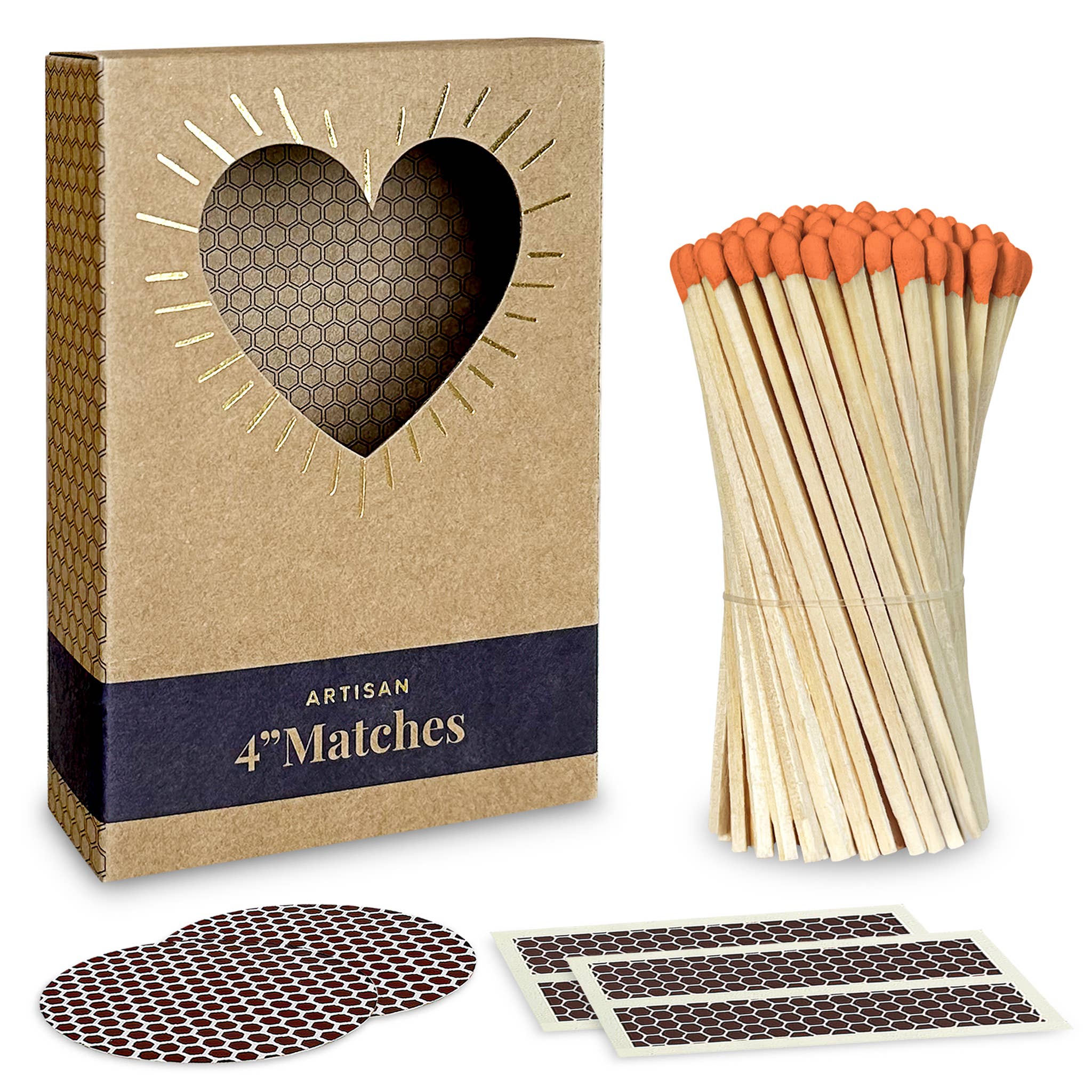 Thankful Greetings - Wholesale Matches - 4" Refill Matches - Colors of Your Choice + Striker Stickers11