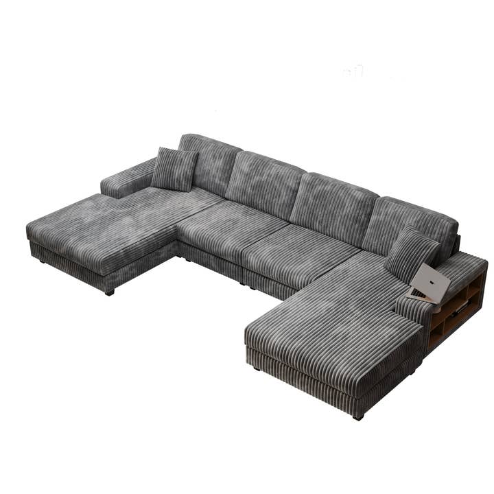 HOMYCASA DESIGN INC - Wholesale Sofa - 4-Seater U-Shaped Modular Sectional Sofa & Corduroy Fabric28