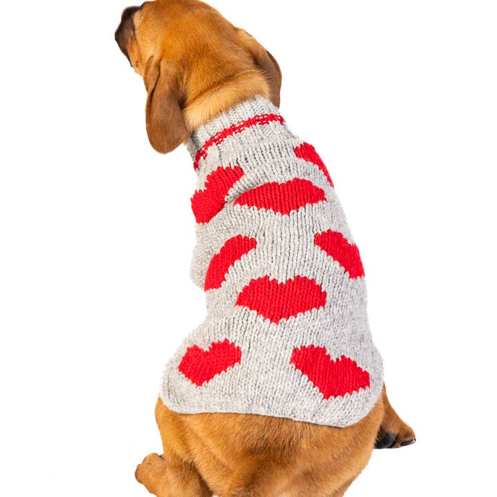 CHILLY DOG LLC – wholesale Pet jumper – Dog – Red Hearts Dog Sweater4