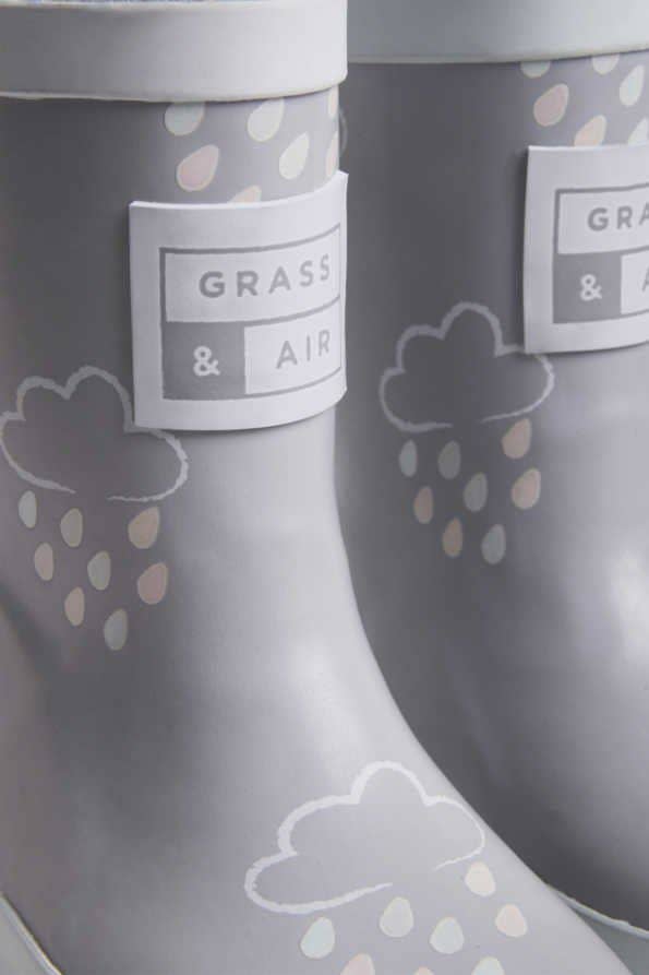 Grass & Air - Wholesale Rain Boots - Kids - Little Kids Grey Colour-Revealing Wellies2