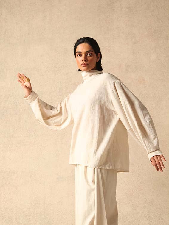 Bels Silk Blouse Ecru for wholesale by Indoi