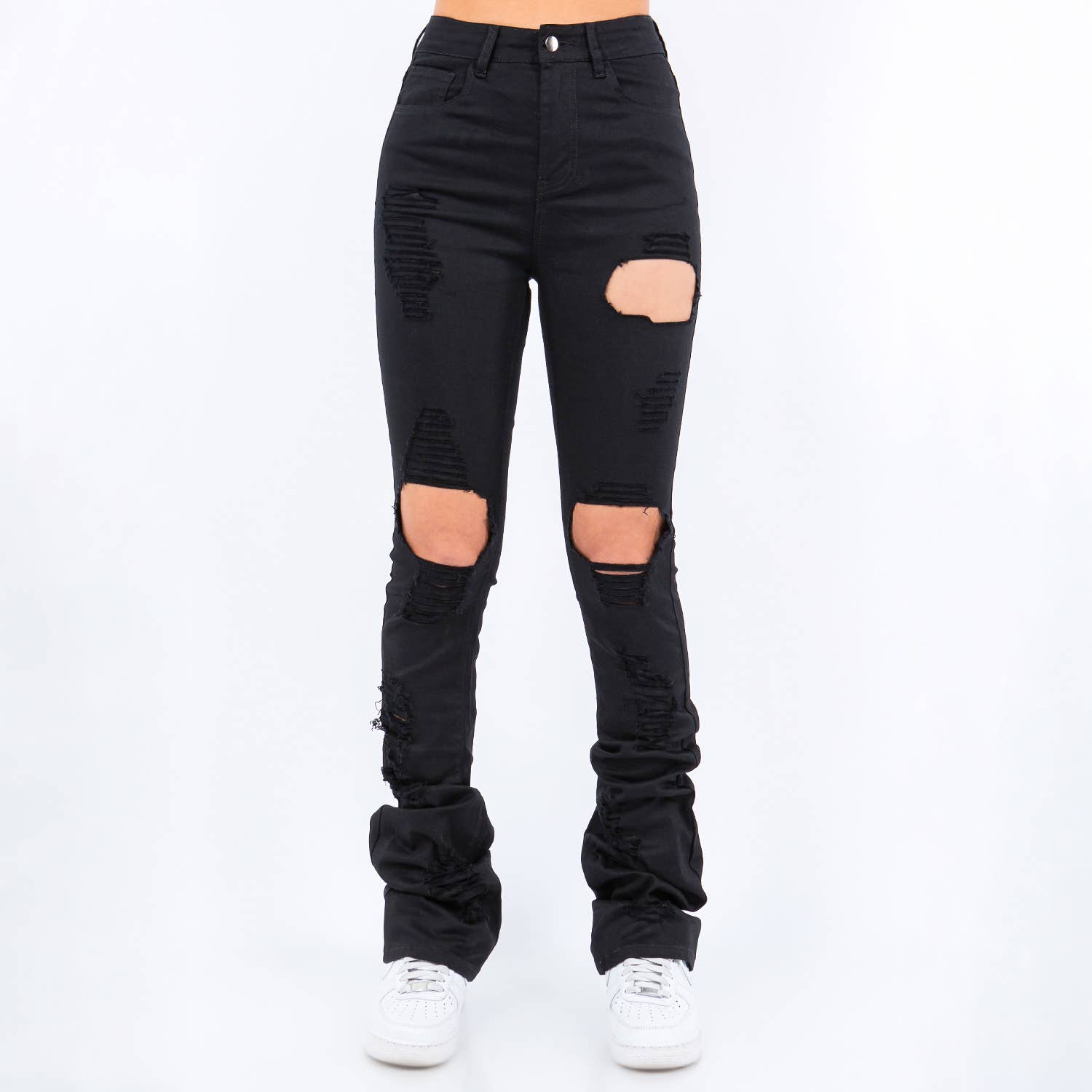 Women's Ladies Leah Stone PU Coated Faux Leather High Waist Going Out  Leggings