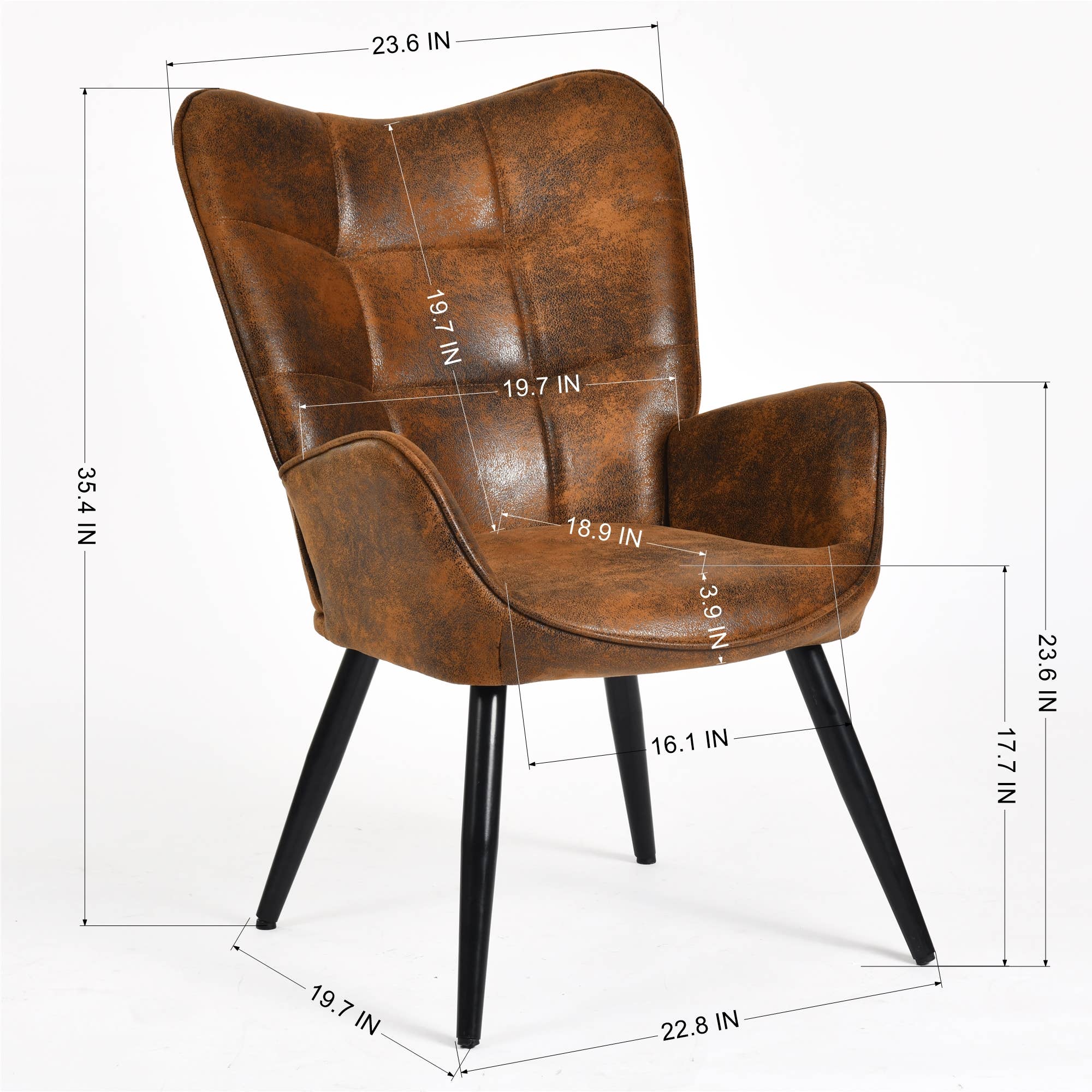 HOMYCASA DESIGN INC - Wholesale Chair - Modern Tufted Accent Chair with Suede Finish in Brown1