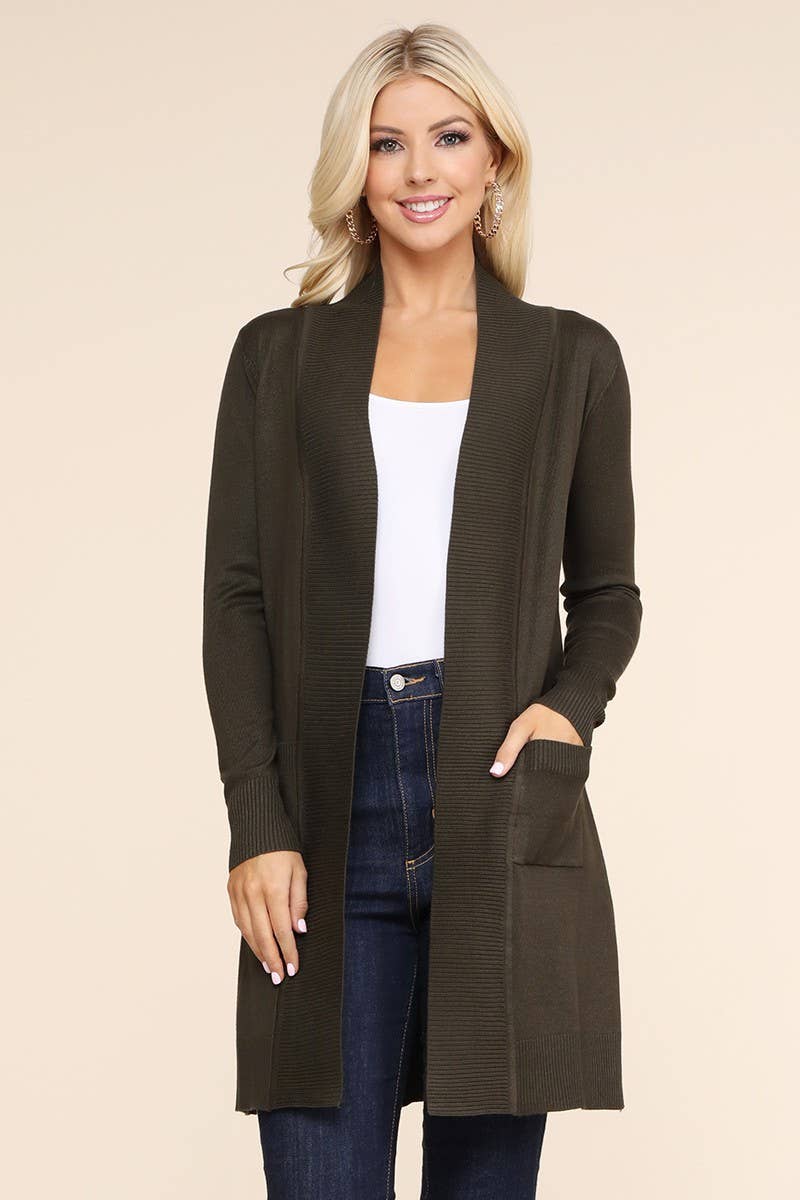 NINEXIS - Vente Cardigan – femme - AWOCAL311_CARDIGAN OUVERT À MANCHES LONGUES AVEC POCHES LATÉRALES57