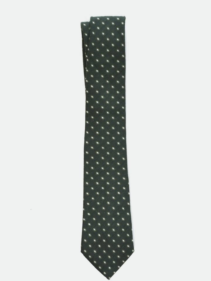 Green Polka Dots Tie for wholesale by Curated Basics