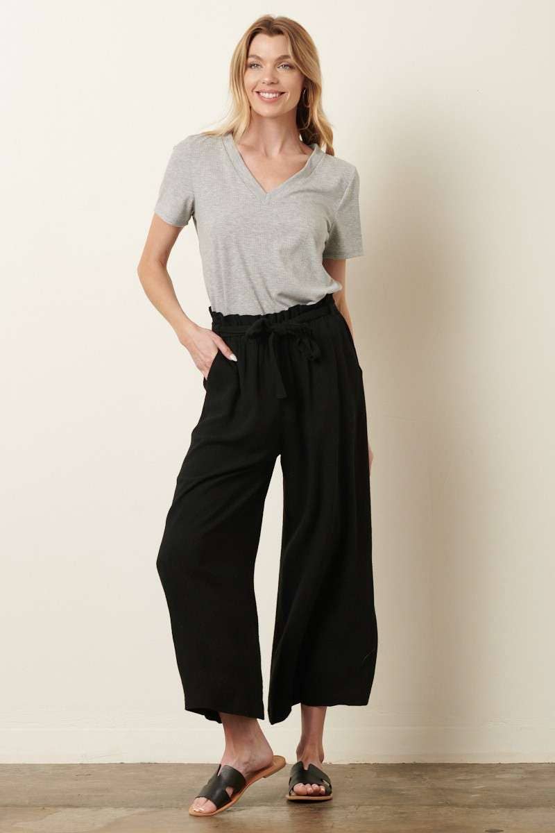 mittoshop - Wholesale Pants - Women's - PAPER BAG TIE DETAIL WIDE LEG PANTS19
