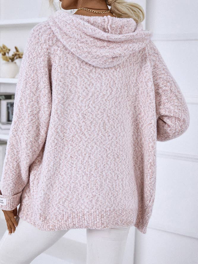 UNISHE – wholesale Cardigan – Women’s – Drawstring Hooded Zipper Knitting Cardigan MMY1203