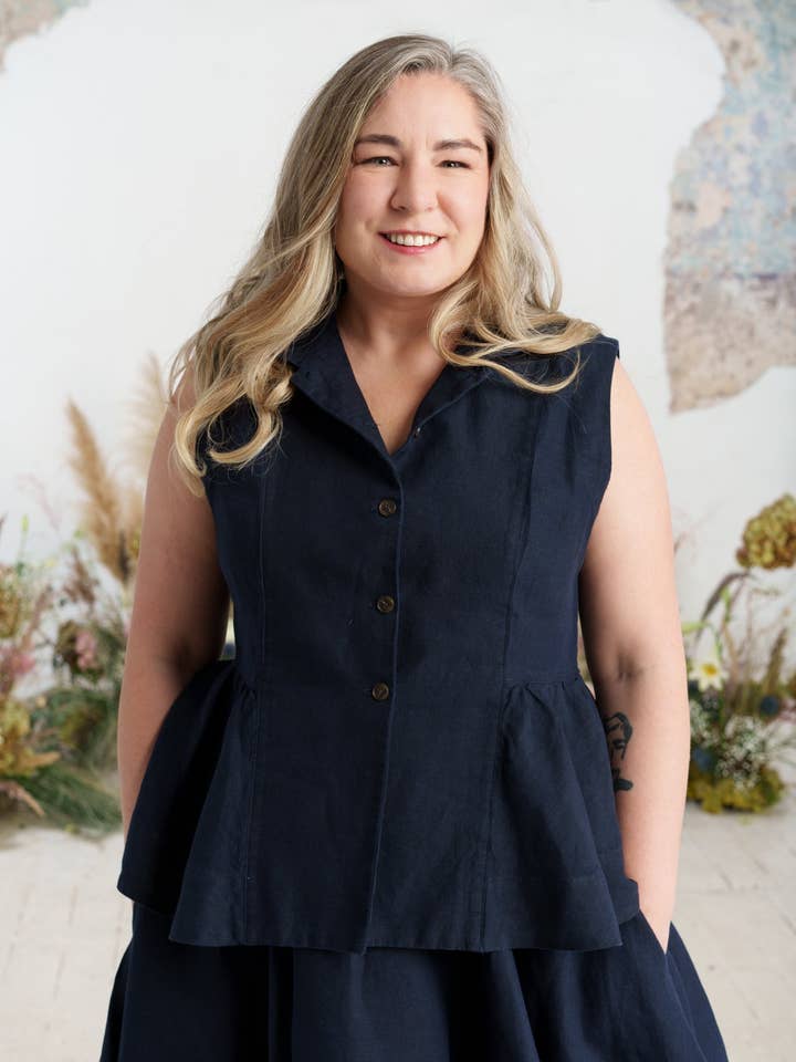 Son de Flor - Wholesale Outerwear Vest - Women's - Peplum Vest, Sleeveless3