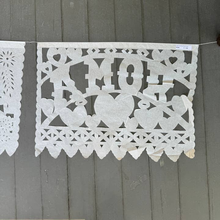 Tesoros Trading Company - Wholesale Bunting/Garland - White Wedding Papel Picado Strand