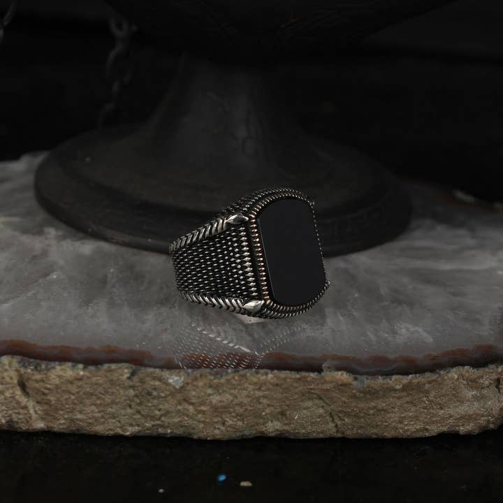 Ephesus Jewelry - Wholesale Cocktail/Statement Ring - Unique Silver Ring with Black Onyx Stone