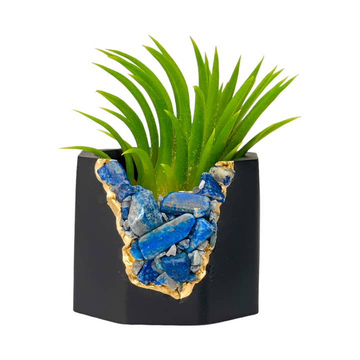 Portapiante ad aria, vaso succulento, fioriera in geode di lapislazzuli per la vendita all'ingrosso da parte di Planters Made in the USA