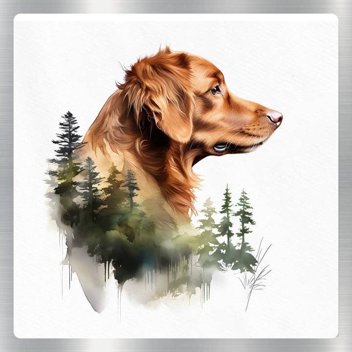 GraffMerch.com – wholesale Klistermärke – Röd Golden Retriever hundklistermärke