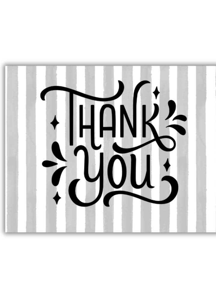 Black Stripe Thank You Notecards for wholesale by Be Amazing Paper Company